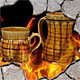 Fire and Earth 3-d cup