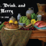 Eat, Drink, and Be Merry art exhibit postcard