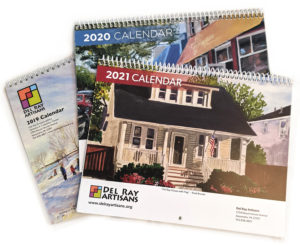 Photo of a stack of past calendars