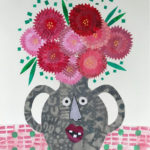 Face Jug with Carnations by Kathy Stoner