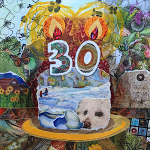 The Big 3-0 by Dawn Wyse Hurto (Mixed media collage of members artwork)