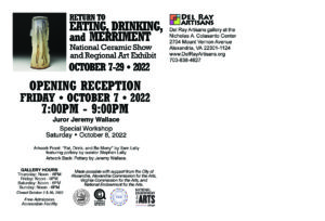 Return to Eating, Drinking, and Merriment art exhibit postcard (back)