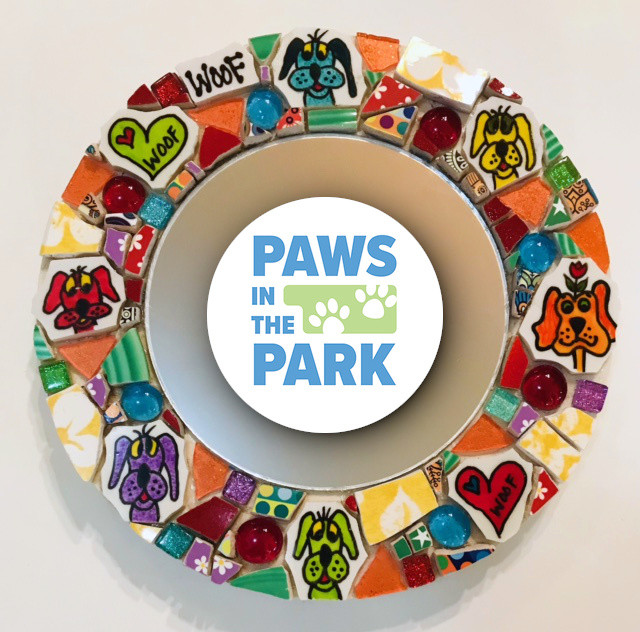 Wagging Woofers I by Joyce Wagner with Paws in the Park logo