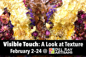 Visible Touch: A Look at Texture art exhibit postcard (front)