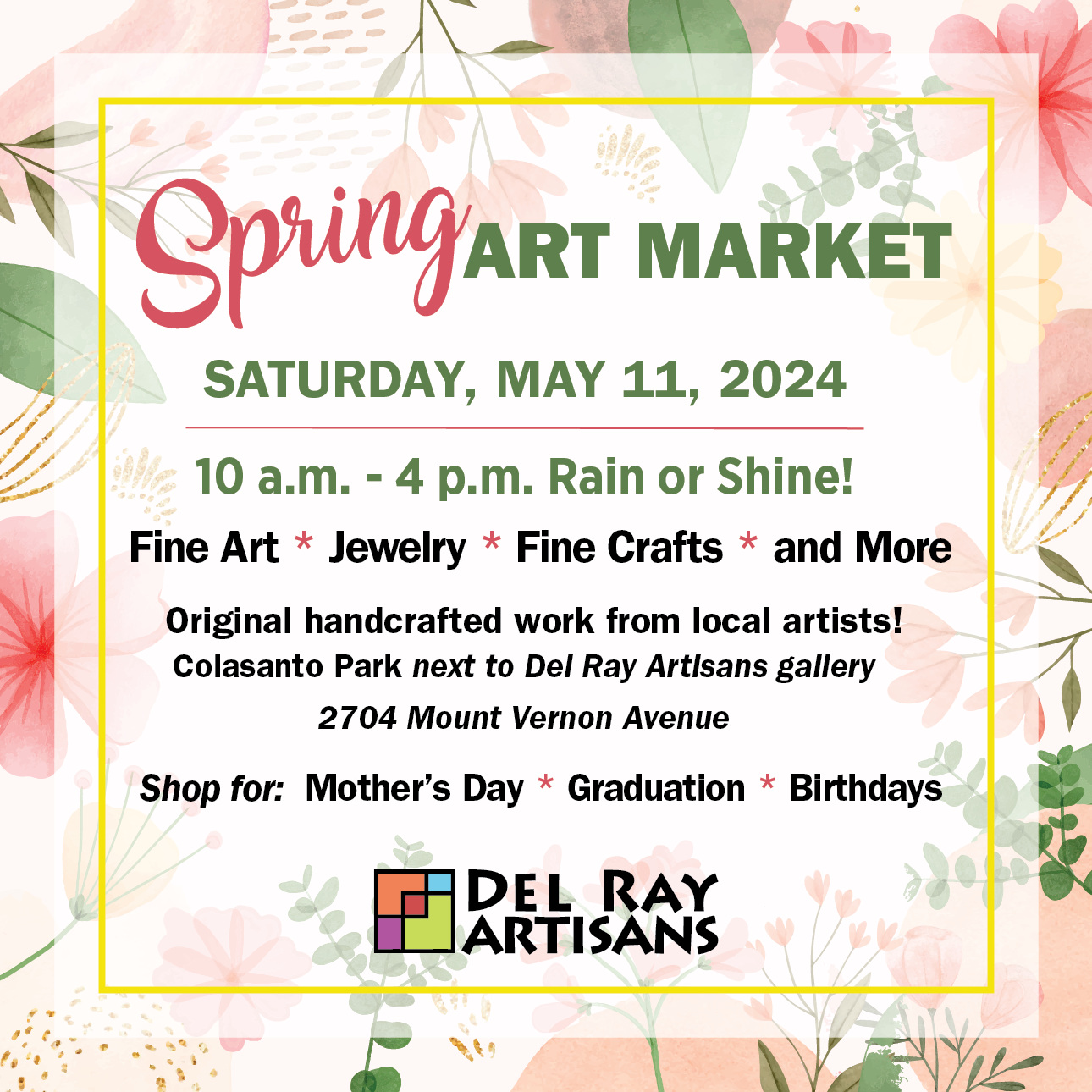 Spring Art Market - Saturday, May 11, 2024