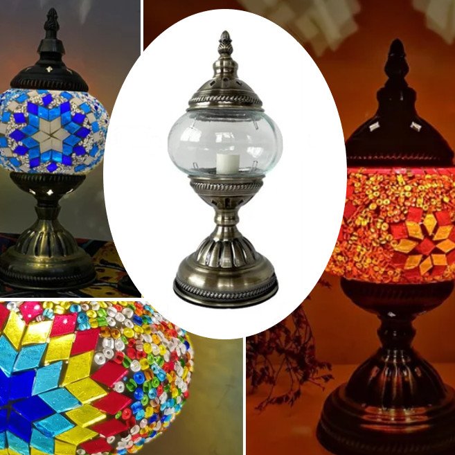 Photos from KraftStories' DIY Classic Turkish Mosaic Lamp Kit