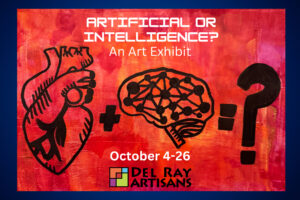 Artificial or Intelligence? art exhibit postcard (front)