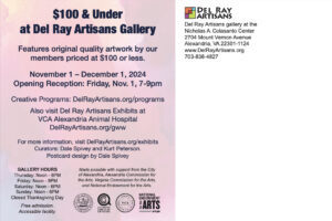 $100 and Under (2024) art exhibit postcard (back)