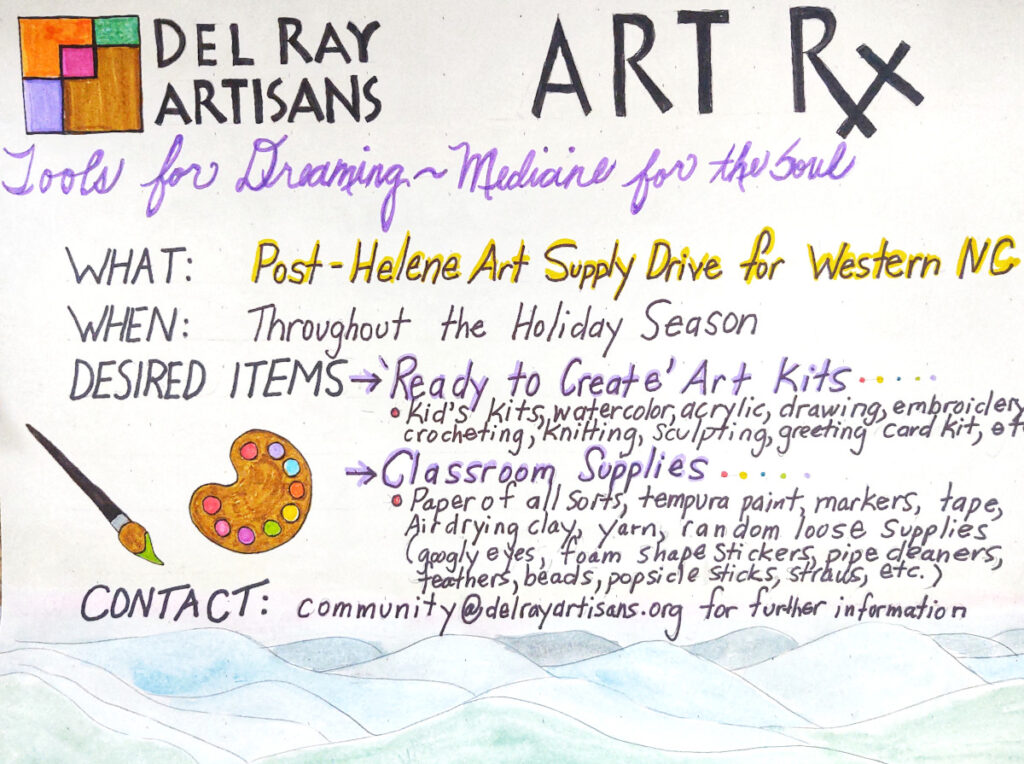 Art Rx for Madison County NC Donation Drive (Nov-Dec 2024)