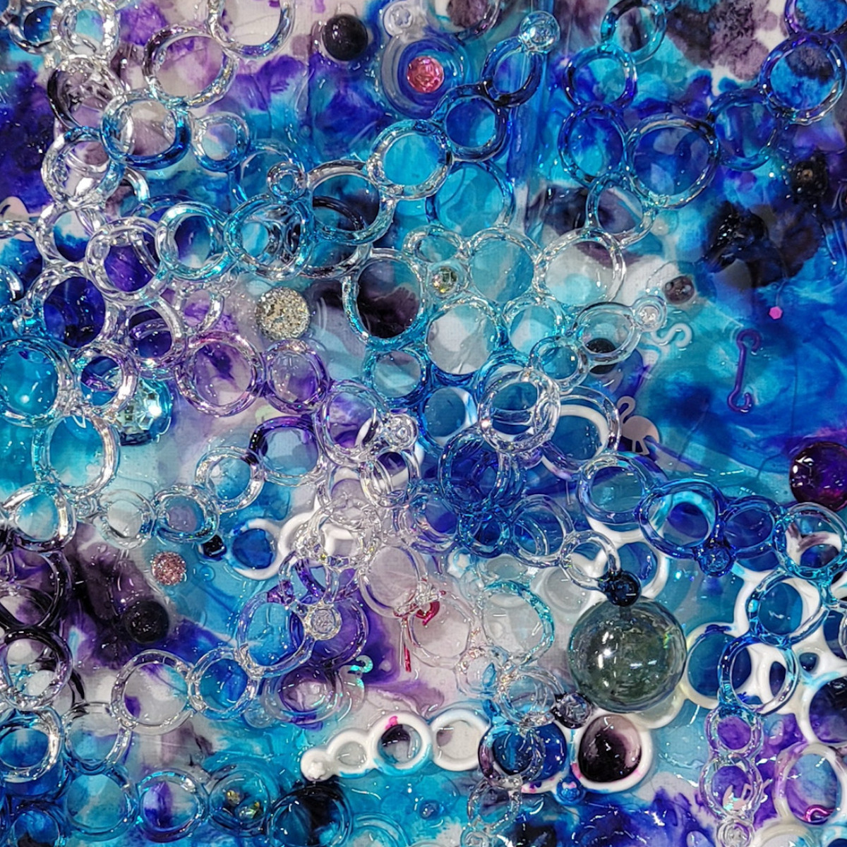 Detail of "Amoeba Series: Party!" by Tracy Wilkerson