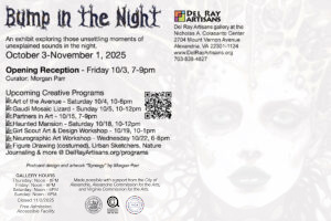 Bump in the Night art exhibit postcard (back)