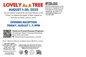 Lovely As A Tree art exhibit postcard (back)