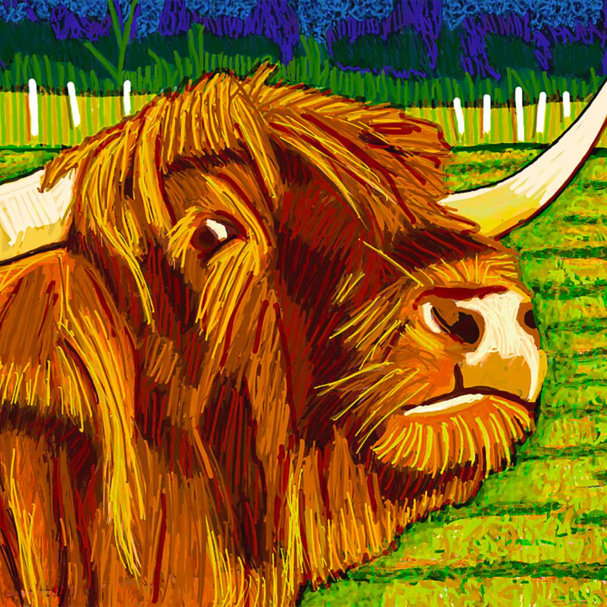 Detail of Hairy Coo Kiss by Rod Whyte