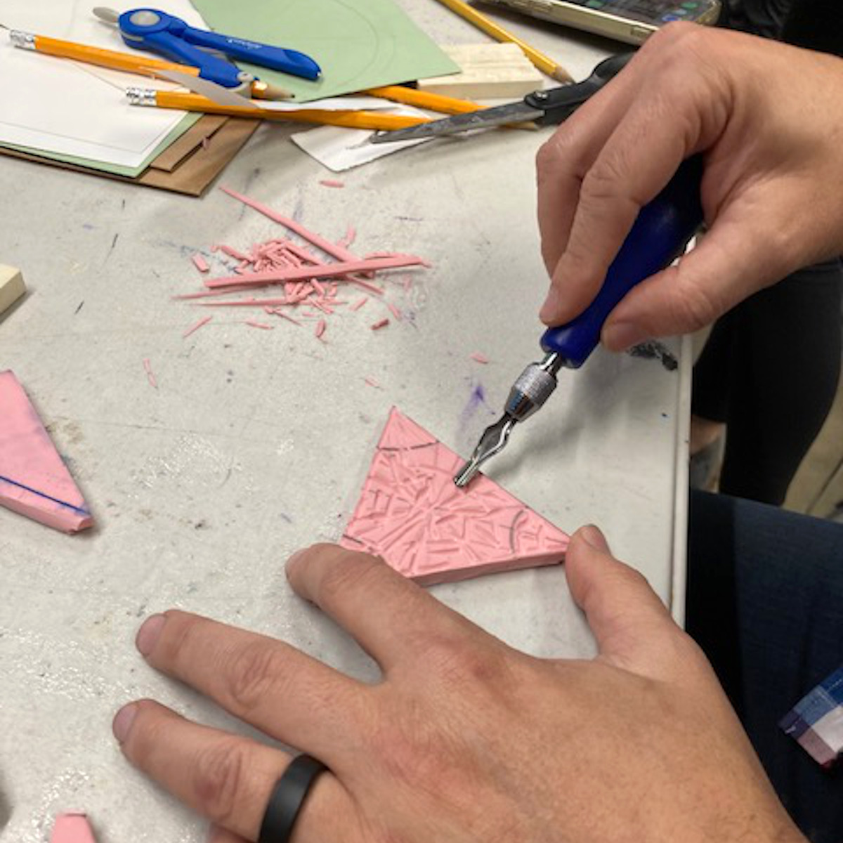 Linocut Workshop, instructor Mallory Henig