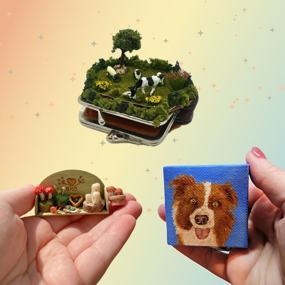 Art by The Mini World curators: Mallory Rose Henig, Betsy Jones, Kellie Sansone