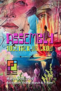 Assembly: Together We Grow art exhibit postcard (front)