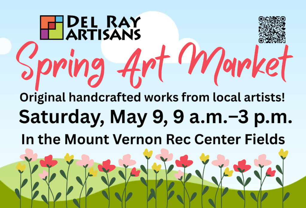 Spring Art Market on Saturday, May 9, 9am-3pm in the Mount Vernon Rec Center Fields