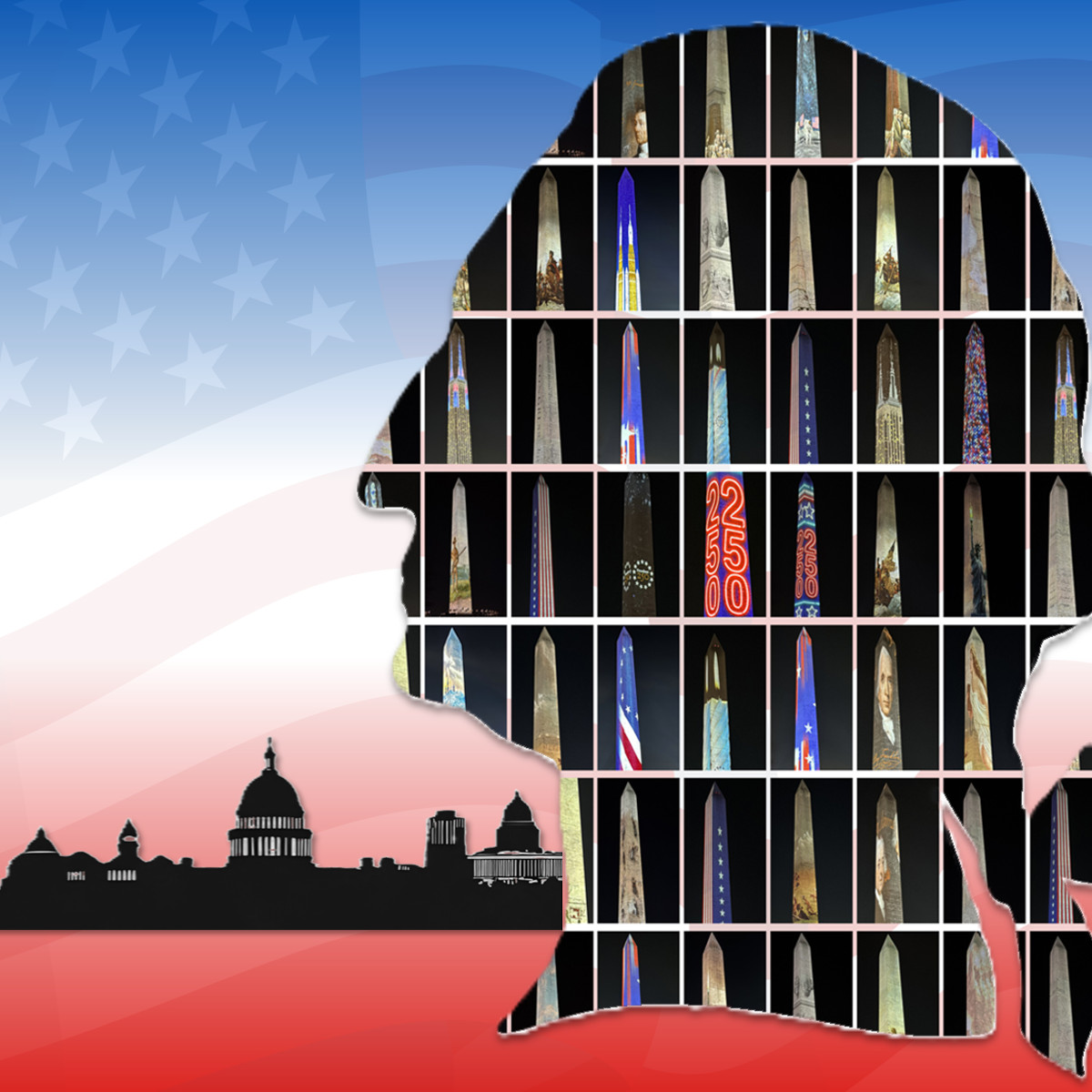 Detail of The Many Faces of Washington by Karen Feeley