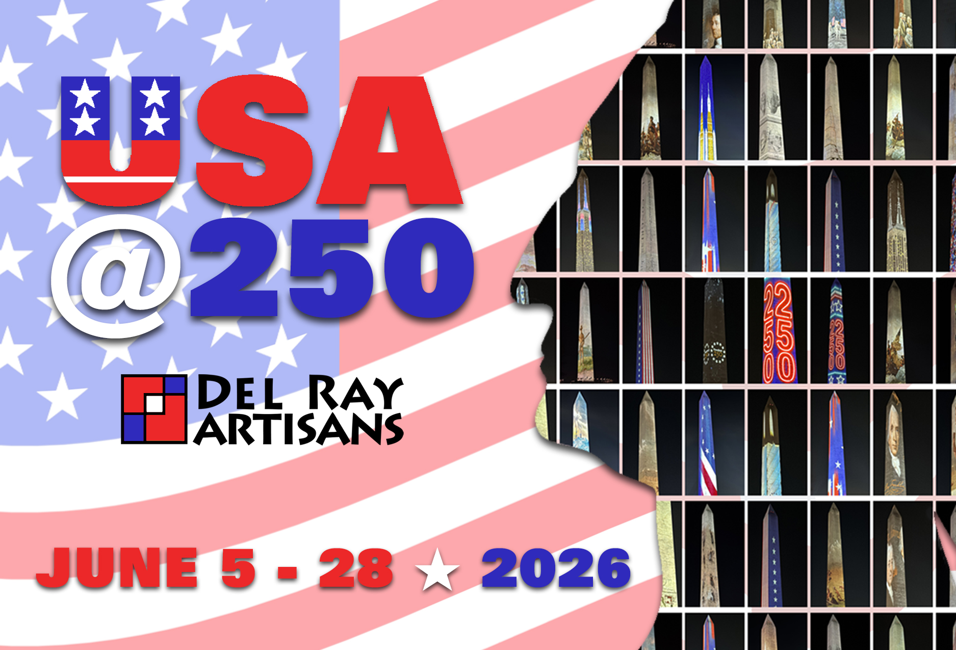 USA at 250 art exhibit postcard (front)