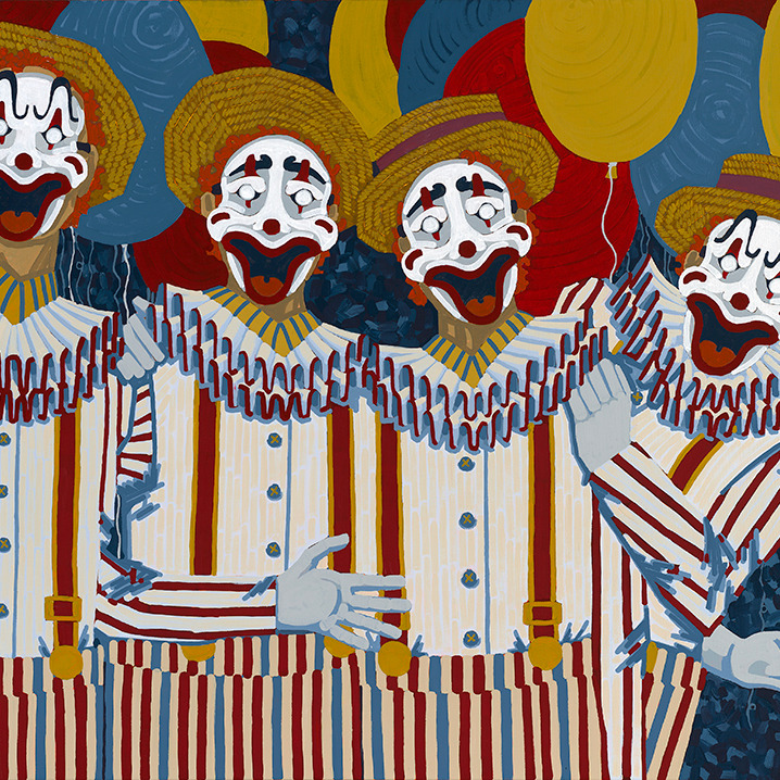 Detail of Killer Clown Quartet by Tiara Safic-Martin