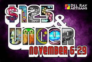 $125 and Under art exhibit postcard (front)